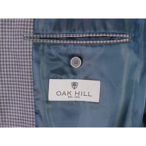 Oak Hill Blazer Gray Taupe Gingham Check 2-Btn Sportcoat Jacket 50 52 2XL - Picture 8 of 10